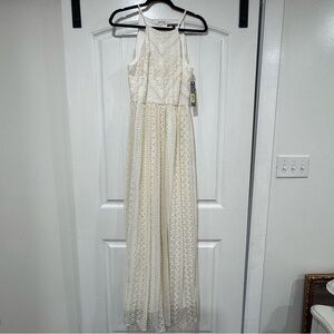Elegant Cream Lace Jumpsuit